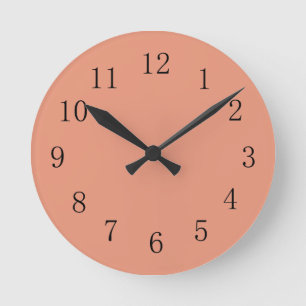 Dark Salmon Round (Medium) Wall Clock Runde Wanduhr