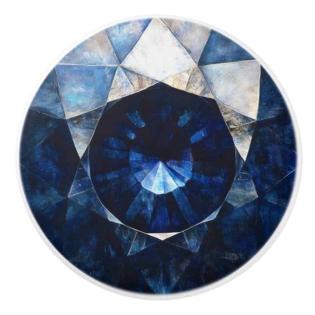Dark Sapphire Gem Muster Keramikknauf (Vorderseite)