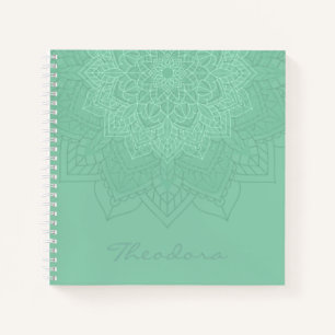 "Dark Sea Green" Mandala Notizbuch