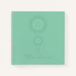 "Dark Sea Green" Mandala Notizbuch