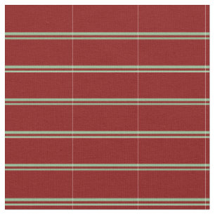 Dark Sea Green & Maroon Colored Lines Stoff