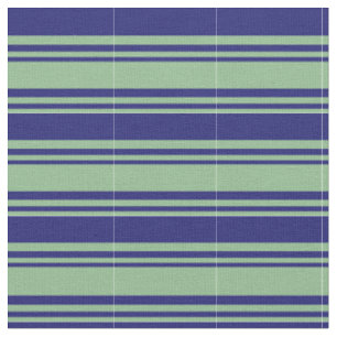 Dark Sea Green und Midnight Blue Pattern Stoff