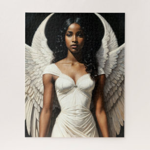 Dark Skin Black Girl Angel Angelcore Puzzle