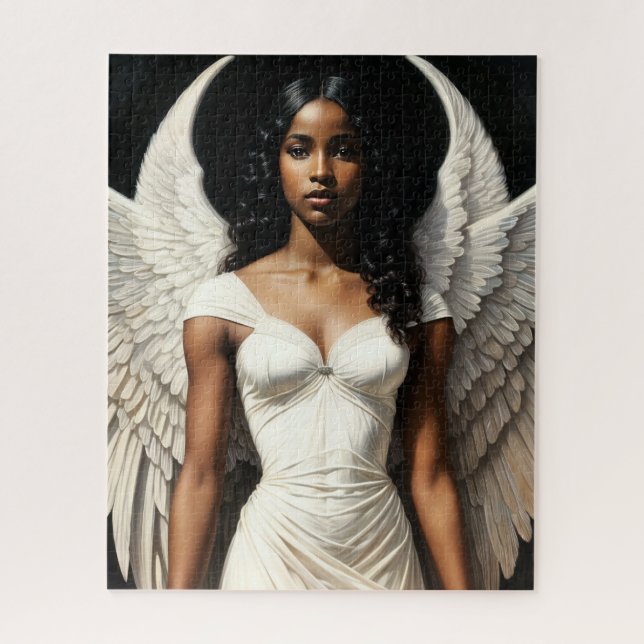 Dark Skin Black Girl Angel Angelcore Puzzle (Vertikal)