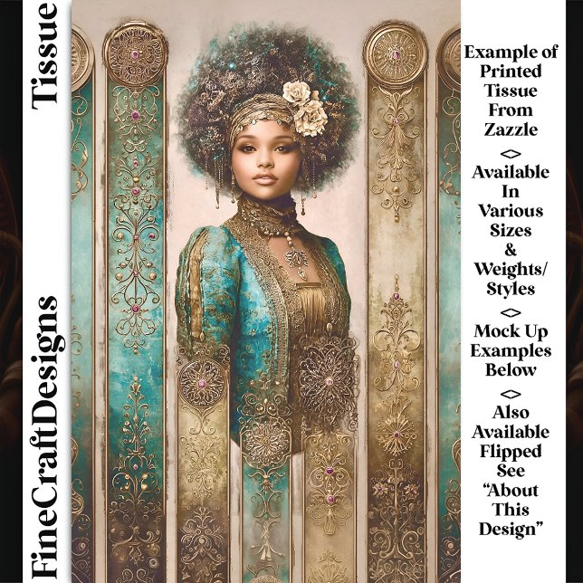 Dark Skin Woman, Baroque Panels DY1R Decoupage Seidenpapier (Von Creator hochgeladen)