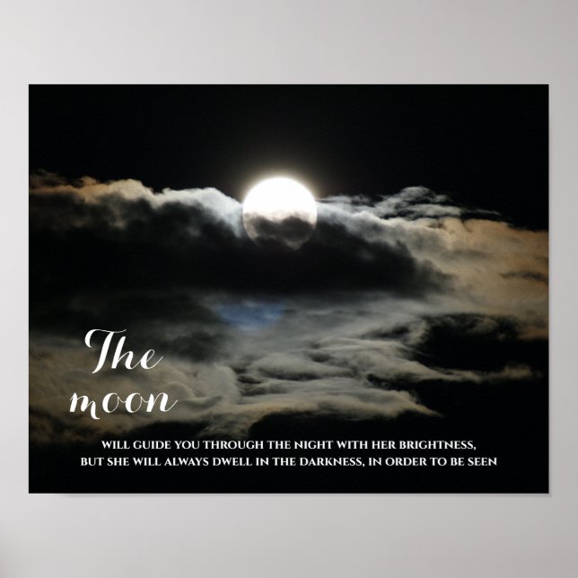 Dark Sky Full Moon Inspiration Zitat Poster (Vorne)