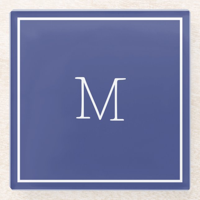 Dark Slate Blue Glass Untersetzer (Vorderseite)