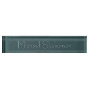 Dark Slate Gray Elegant Modernes Business Namplate Namensplakette