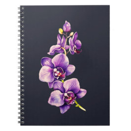 Dark Slate Gray, Lila Orchid Spiral Notebook Notizblock