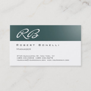 Dark Slate Gray Monogram Business Card Visitenkarte