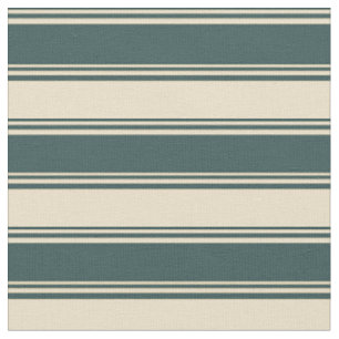 Dark Slate Gray & Tan Colored Stripes Muster Stoff
