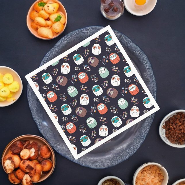 Dark Sloth Serviette (dinner napkin)