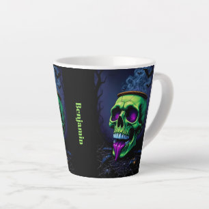 Dark Spuk Gothic Halloween Neon Green Cauldron Milchtasse