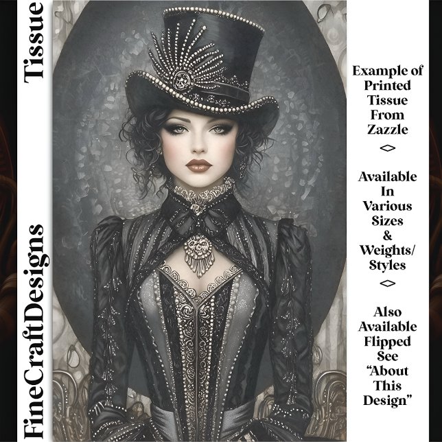 Dark Steampunk Lady Ringmaster DN7L Decoupage Seidenpapier (Von Creator hochgeladen)