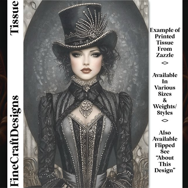 Dark Steampunk Lady Ringmaster DN7R Decoupage Seidenpapier (Von Creator hochgeladen)