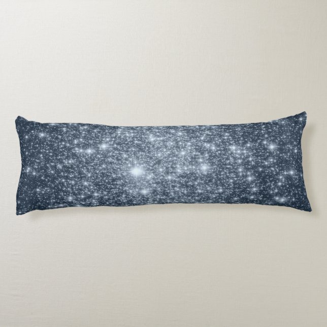 Dark Steel Blue Stars Body Pillow Seitenschläferkissen (Rückseite)