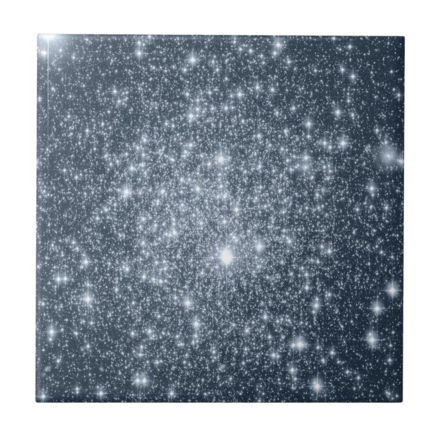Dark Steel Blue Stars Fliese (Vorderseite)