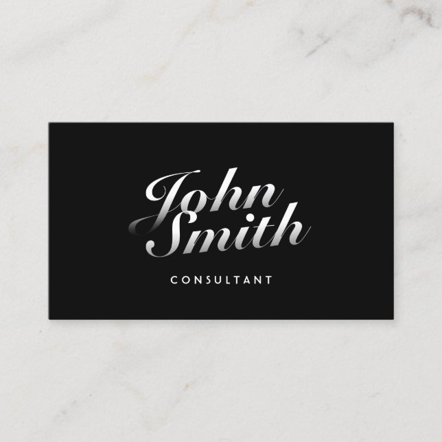 Dark Stylish Calligraphic Consultant Business Card Visitenkarte (Vorderseite)
