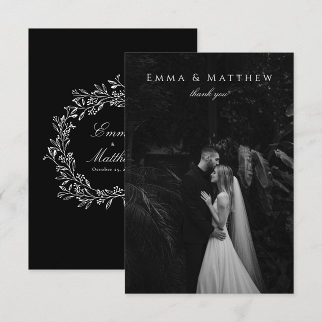 Dark Stylish Classy Meadow Wildblumen Danke (Vorne/Hinten)