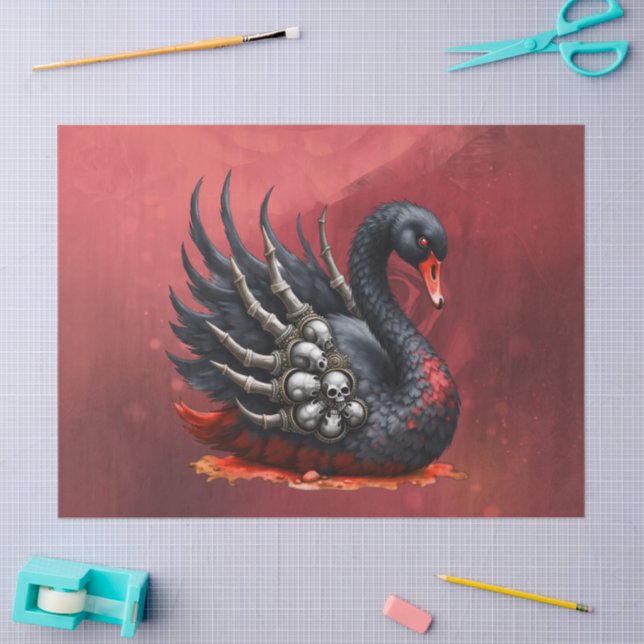Dark Swan of Bones – Gothic Elegance  Seidenpapier (Basteln)