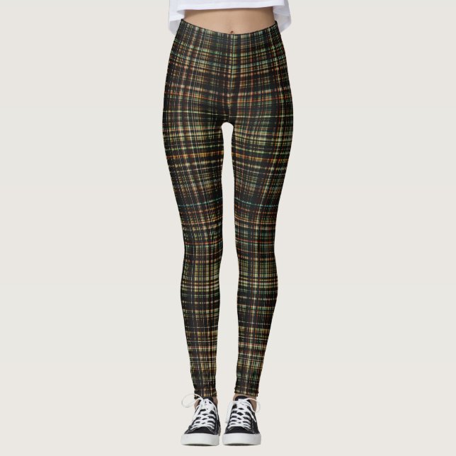 Dark Tartan (Kariert) Custom Leggings (Vorderseite)