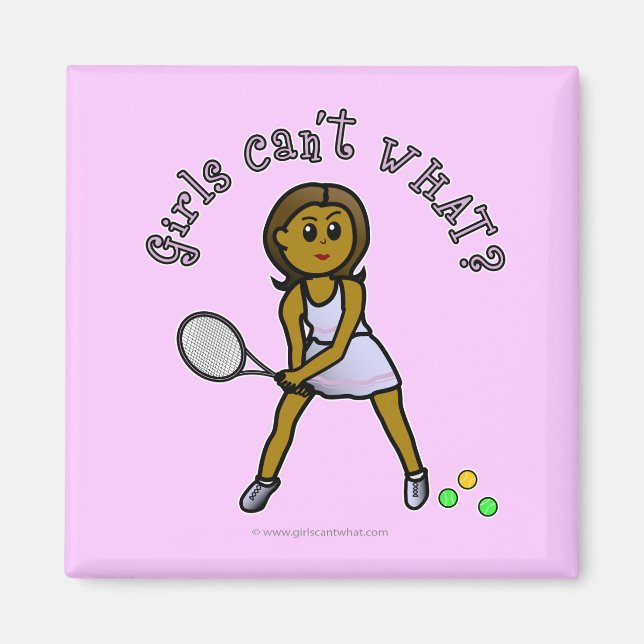 Dark Tennis Player Girl Magnet (Vorne)