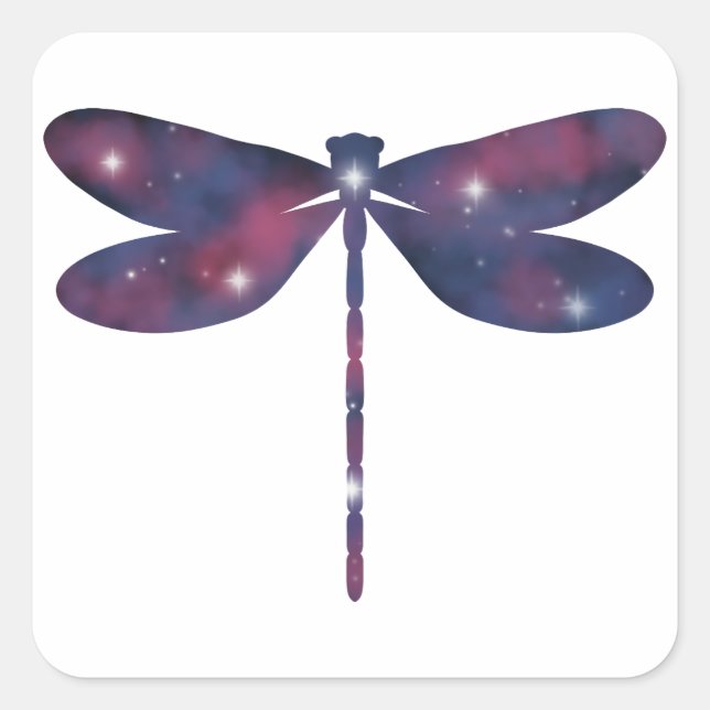 Dark Thin Dragonfly Starscape Sticker (Vorderseite)