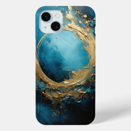 Dark Tides Abstrakt Oceanic Blue & Gold Case-Mate iPhone Hülle