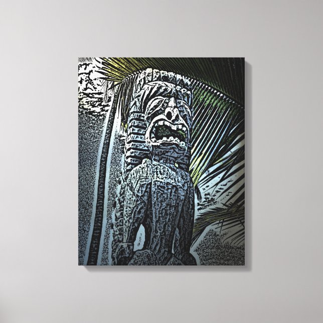 Dark tiki statue canvas print leinwanddruck (Vorderseite)