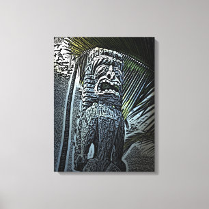 Dark tiki statue canvas print leinwanddruck