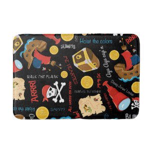 Dark Treasure Island Party Pirate Badematte