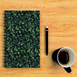 Dark Tropical Monstera Jungle Botanical Photo Notizblock