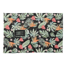 Dark Tropics Blume Foliage Fantasy mit Monogram