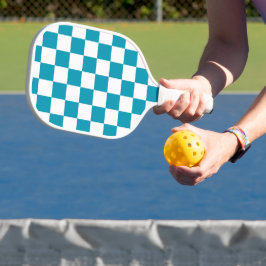 Dark turquoise checkered pickleball schläger
