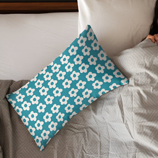 Dark Turquoise Floral Pillow Case Kissenbezug (Von Creator hochgeladen)