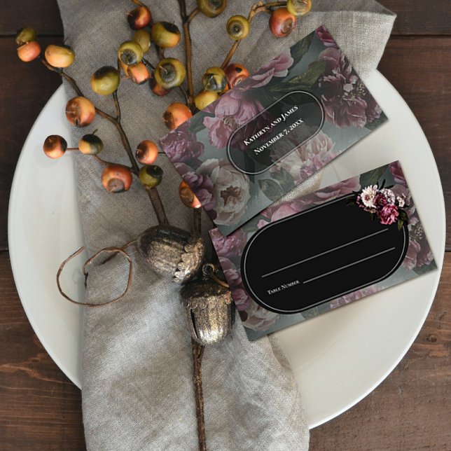 Dark und Moody Floral Platzkarte (Von Creator hochgeladen)