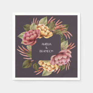 Dark und Moody Floral Serviette