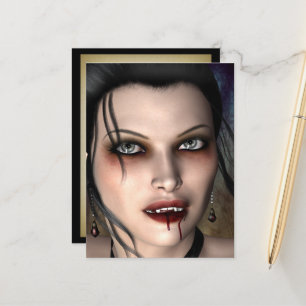 Dark Vampire Beauty Postcard Postkarte