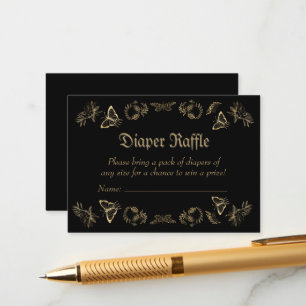 Dark Viktorianisch Gothic Diaper Raffle Baby Dusch Begleitkarte