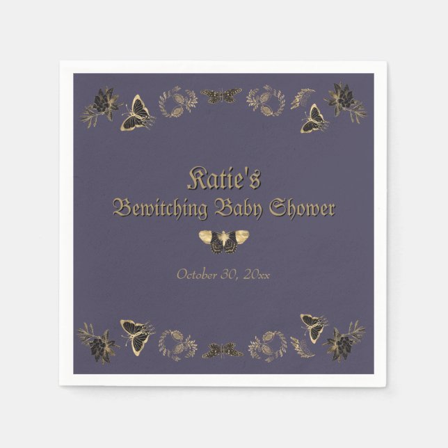 Dark Viktorianisch Gothic Halloween Kinderdusche Serviette (Vorderseite)