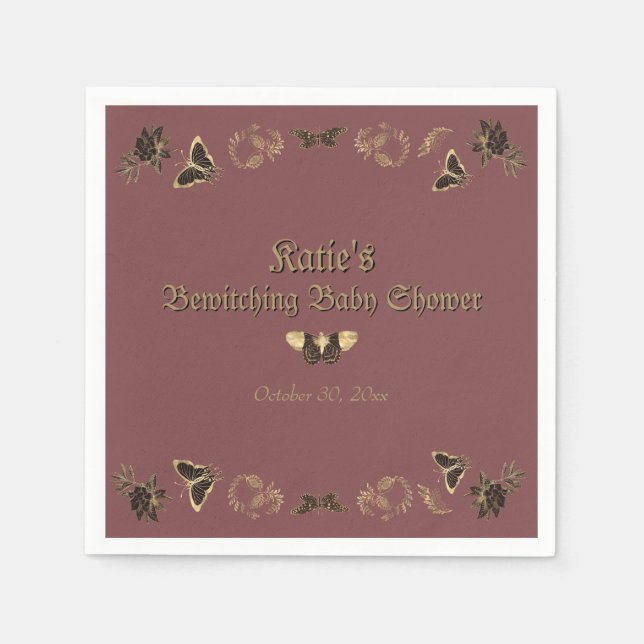 Dark Viktorianisch Gothic Halloween Kinderdusche Serviette (Vorderseite)