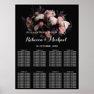 Dark Vintag Floral Poster
