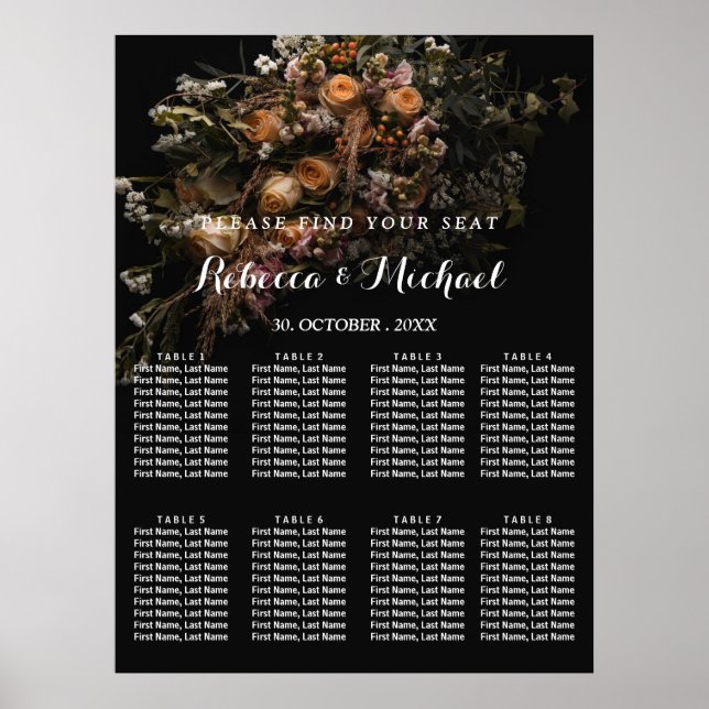 Dark Vintag Floral Poster (Vorne)
