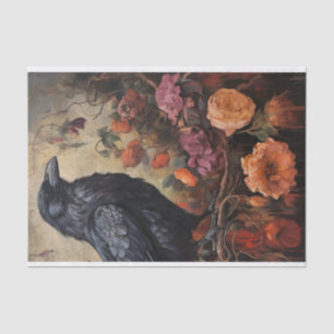 Dark Vintag Floral Raven Decoupage Seidenpapier