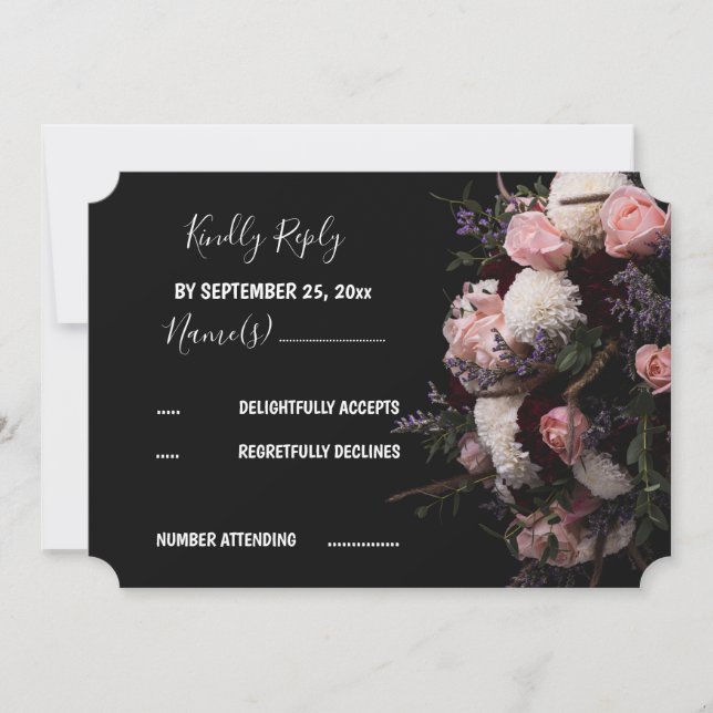 Dark Vintag Floral UAWG Einladung (Vorderseite)