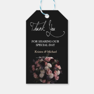 Dark Vintag Floral vielen Dank Gift Tags Geschenkanhänger