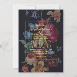 Dark Vintag Floral Wedding Einladung