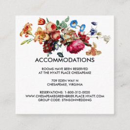Dark Vintag Floral Wedding Hotel Unterkunft Begleitkarte