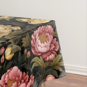 Dark Vintag Peony Floral Gemustert Tischdecke