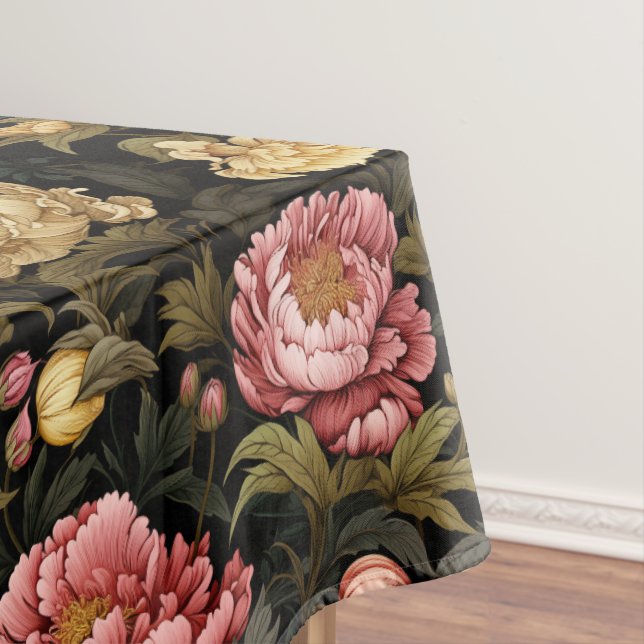 Dark Vintag Peony Floral Gemustert Tischdecke (Beispiel)